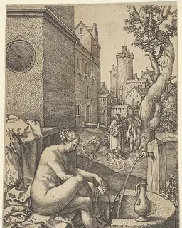 Susanna Surprised by the Elders, from The Story of Susanna by Heinrich Aldegrever