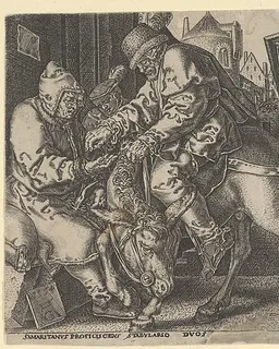 Copy of The Good Samaritan Paying the Innkeeper for the Care of the Wounded Man by Heinrich Aldegrever