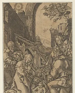 Copy of The Adoration of the Shepherds by Heinrich Aldegrever