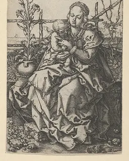 The Virgin and Child on a Grassy Bank by Heinrich Aldegrever