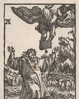Annunciation of the Birth of the Virgin to Joachim, from "The Fall and Salvation of Mankind Through the Life and Passion of Christ" by Albrecht Altdorfer