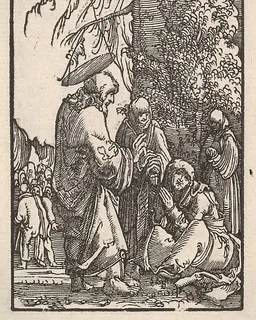 Christ Taking Leave of His Mother, from "The Fall and Salvation of Mankind Through the Life and Passion of Christ" by Albrecht Altdorfer