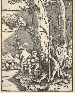 Saint Christopher Seated with the Infant Christ by Albrecht Altdorfer