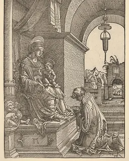 A Cleric Kneeling Before the Virgin and Christ Child by Albrecht Altdorfer