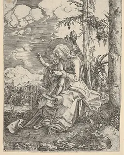 The Virgin with the Blessing Child in a Landscape by Albrecht Altdorfer