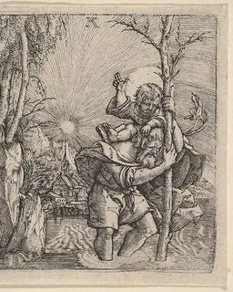 Saint Christopher Carrying the Christ Child by Albrecht Altdorfer