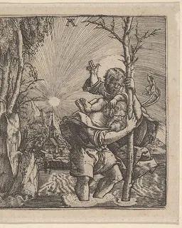 Saint Christopher Carrying the Christ Child by Albrecht Altdorfer