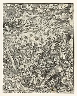The Fire-Rain, plate 5 from "The Apocalypse" by Hans Burgkmair