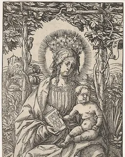 The Virgin with a Book in an Arbor by Hans Burgkmair
