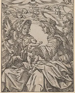 The Holy Family with Saint Anne and Saint Joachim by Hans Burgkmair