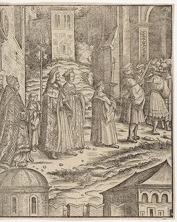 Procession of the Married Emperor, His Wife and The Pope from Saint Peter's Church, from Der Weisskunig by Hans Burgkmair