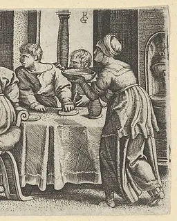 Tobias Leaving the Table, from "The Story of Tobias" by Georg Pencz