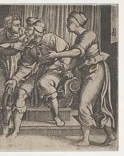 Tobias and the Archangel Raphael, from The Story of Tobias by Georg Pencz