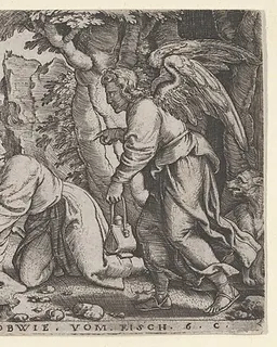 Tobiolus Catches the Fish, from The Story of Tobias by Georg Pencz