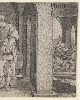 Tobiolus Makes a Propitiatory Sacrifice, from "The Story of Tobias" by Georg Pencz