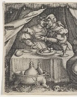 Judith and Holofernes Dining by Georg Pencz