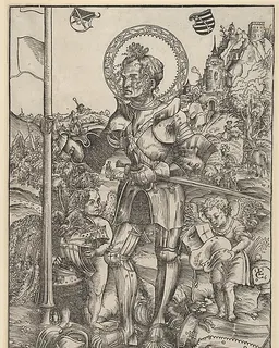 Saint George Standing with Two Angels by Lucas Cranach the Elder