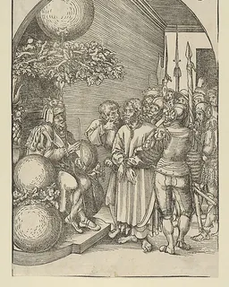 Christ before Herod, from "The Passion" by Lucas Cranach the Elder