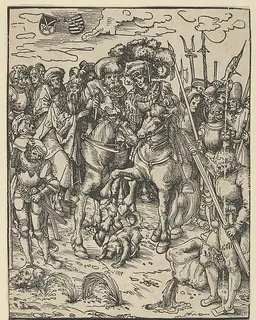 Reverse copy of The Martyrdom of St Paul from The Matyrdom of the Twelve Apostles by Lucas Cranach the Elder