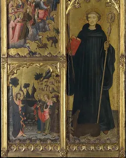 Saint Giles with Christ Triumphant over Satan and the Mission of the Apostles by Miguel Alcañiz (or Miquel Alcanyís)