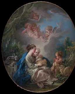 Virgin and Child with the Young Saint John the Baptist and Angels by François Boucher