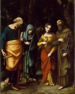 Saints Peter, Martha, Mary Magdalen, and Leonard by Correggio (Antonio Allegri)