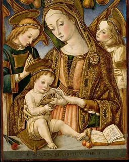 Madonna and Child with Two Angels by Vittore Crivelli