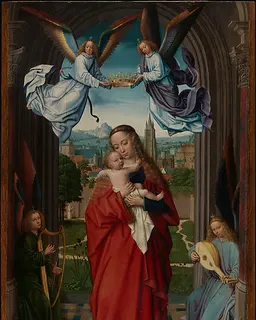Virgin and Child with Four Angels by Gerard David