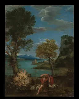 Landscape with Moses and the Burning Bush by Domenichino (Domenico Zampieri)