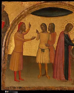 Saint John the Evangelist with Acteus and Eugenius by Francescuccio Ghissi (Francesco di Cecco Ghissi)