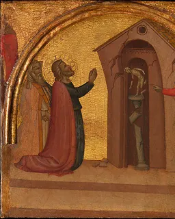 Saint John the Evangelist Causes a Pagan Temple to Collapse by Francescuccio Ghissi (Francesco di Cecco Ghissi)