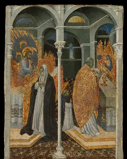 The Miraculous Communion of Saint Catherine of Siena by Giovanni di Paolo (Giovanni di Paolo di Grazia)