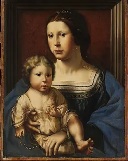 Anna van Bergen (1492–1541) and Her Son Hendrik (born 1519) as the Virgin and Child by Jan Gossart (called Mabuse)