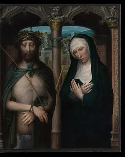 Christ Crowned with Thorns (Ecce Homo), and the Mourning Virgin (Mater Dolorosa) by Adriaen Isenbrant