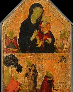 Madonna and Child with Saints Michael and John the Baptist; The Noli Me Tangere; The Conversion of Saint Paul by Italian (Pisan) Painter