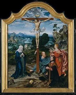 The Crucifixion with Saints and a Donor by Joos van Cleve