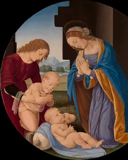 Madonna Adoring the Child with the Infant Saint John the Baptist and an Angel by Lorenzo di Credi (Lorenzo d'Andrea d'Oderigo)