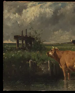 The Flood Gate by Emile van Marcke