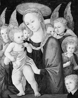 Madonna and Child with the Infant Saint John the Baptist and Angels by Master called Pseudo-Pier Francesco Fiorentino