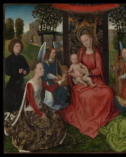 Virgin and Child with Saints Catherine of Alexandria and Barbara by Hans Memling