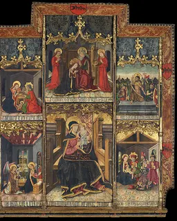 Virgin and Child Enthroned with Scenes from the Life of the Virgin by Morata Master