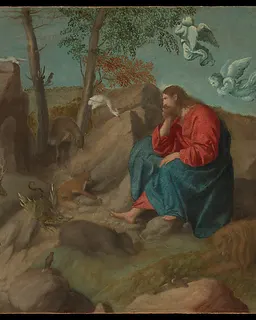 Christ in the Wilderness by Moretto da Brescia (Alessandro Bonvicino)