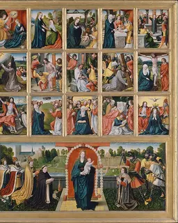 The Fifteen Mysteries and the Virgin of the Rosary by Netherlandish (Brussels) Painter