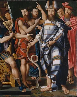 Moses and Aaron before Pharaoh: An Allegory of the Dinteville Family by Master of the Dinteville Allegory