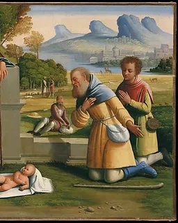 The Adoration of the Shepherds by L'Ortolano (Giovanni Battista Benvenuti)