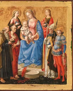 Madonna and Child with Six Saints by Pesellino (Francesco di Stefano)