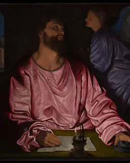 Saint Matthew and the Angel by Giovanni Gerolamo Savoldo