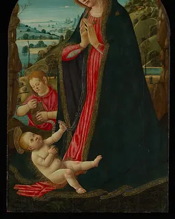 The Virgin Adoring the Child with the Infant Saint John the Baptist by Jacopo di Arcangelo (called Jacopo del Sellaio)
