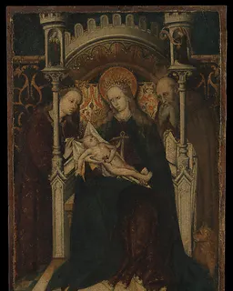 Virgin and Child Enthroned with Saints Catherine and Jerome by Spanish Painter