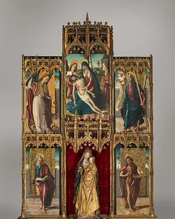 Virgin and Child with the Pietà and Saints by Spanish (Castilian) Painter